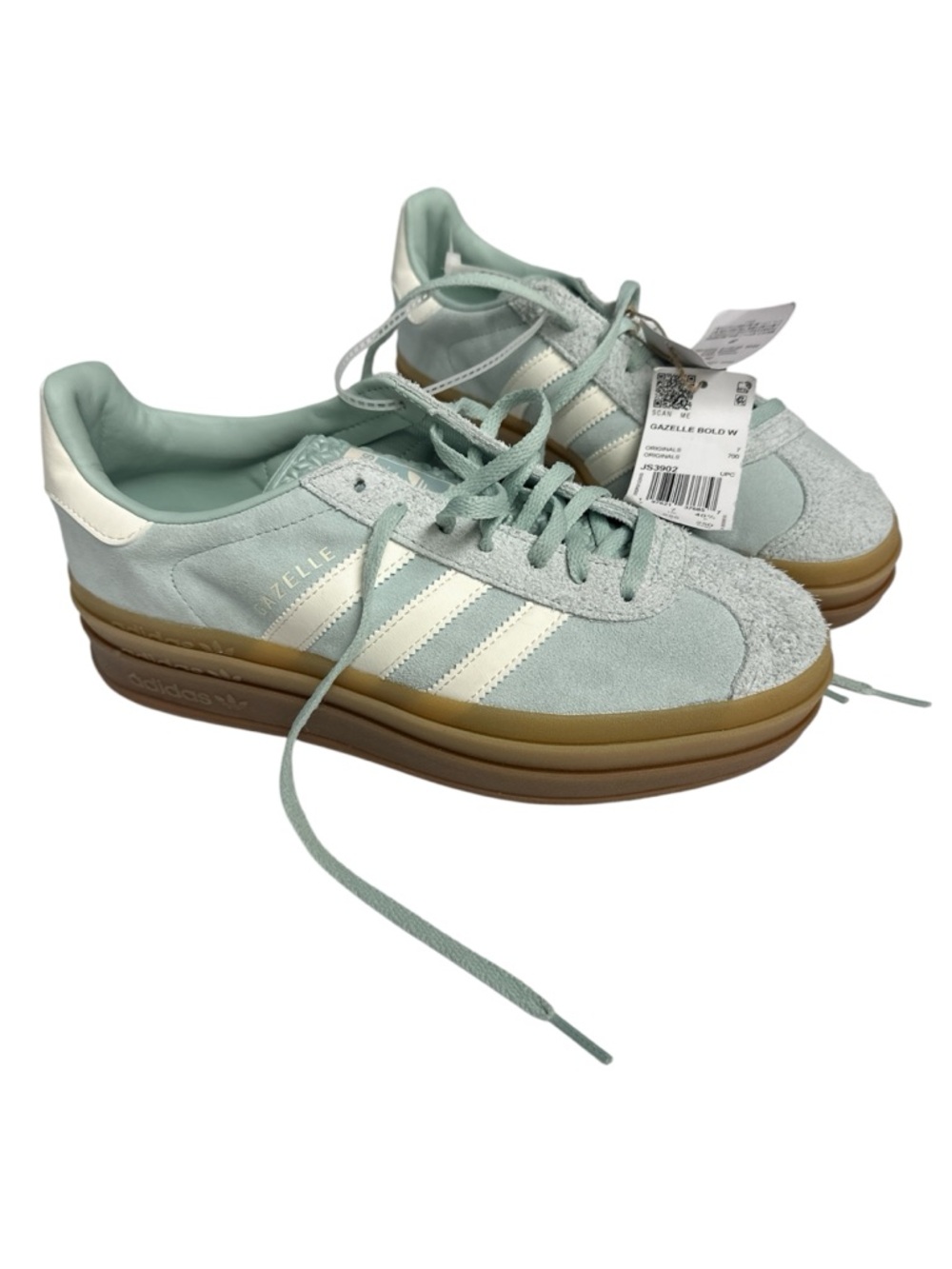 Adidas Gazelle Bold W Women's Ash Green Suede Platform Sneakers Size 8.5 NEW - Picture 4 of 9